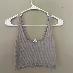 Pacsun Gray Ribbed Crop Top